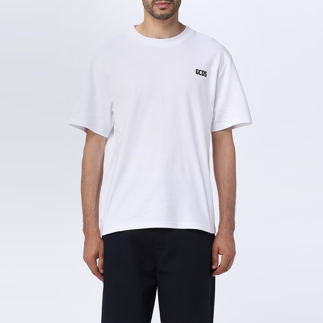 Image of GCDS - T-shirt con logo - Colore: Bianco,Taglia: L