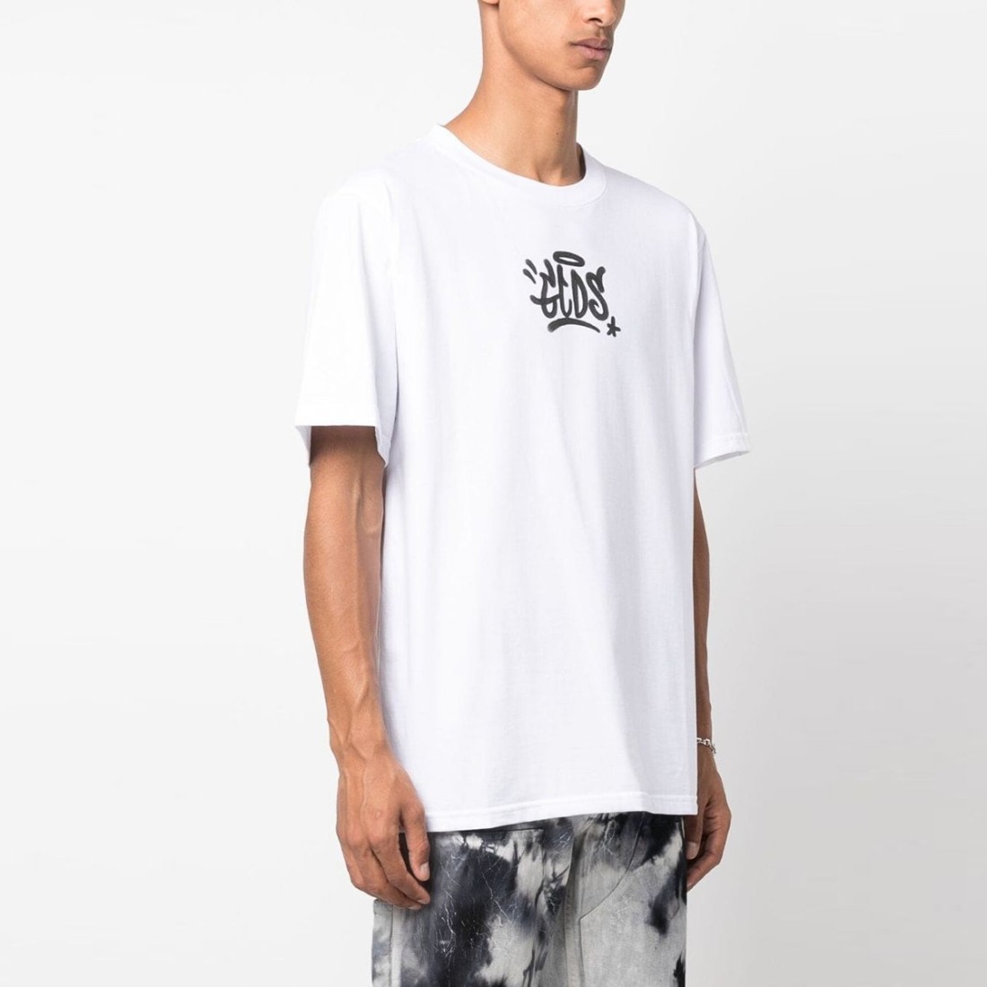 Image of GCDS - T-shirt con logo graffiti - Colore: Bianco,