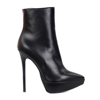 WO MILANO - Leather ankle boot with zipper