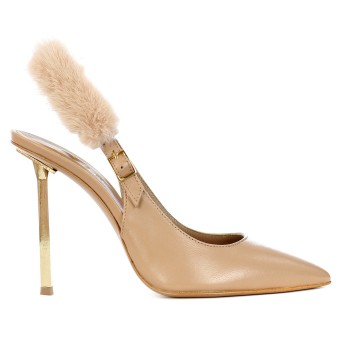 WO MILANO - Slingback with fur strap