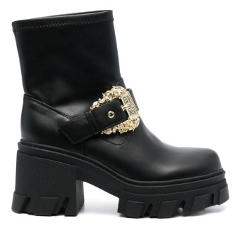 VERSACE JEANS COUTURE - Ankle boot with ornamental baroque buckle