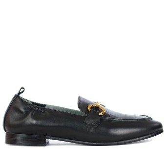 KATE MARIANI - Leather loafer with ornamental horsebit