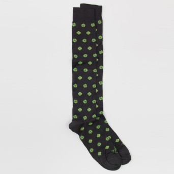 FEFÈ NAPOLI - Long cotton socks with four-leaf clover pattern