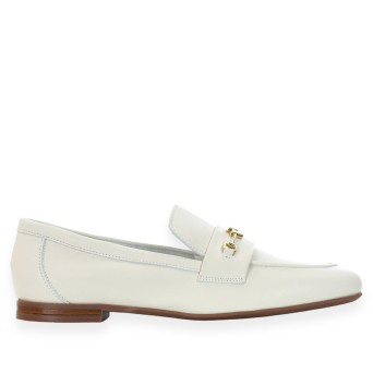 FRAU - Leather loafer with metal logo