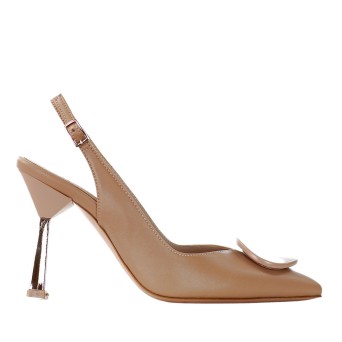 G.P. BOLOGNA - Leather slingback with accessory