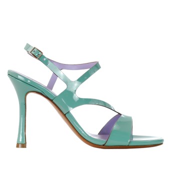 ALBANO - Patent leather sandal with heel strap