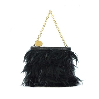 WO MILANO - Mini hand bag with feathers