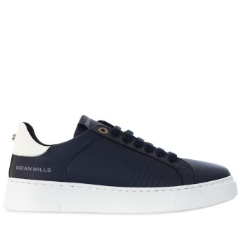 BRIAN MILLS - Calf leather sneakers with logo
