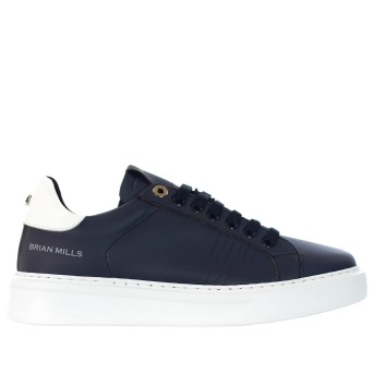 BRIAN MILLS - Calf leather sneakers with logo