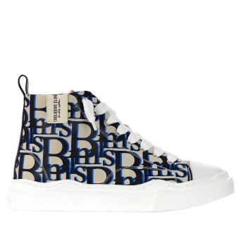 BRIAN MILLS - Mid-top fabric sneakers with all over logo