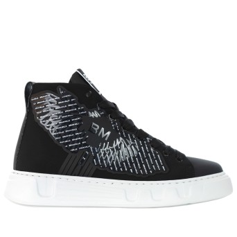 BRIAN MILLS - Sneakers mid in tessuto con patch logo