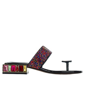 EXE' - Sandal with multicolored rhinestones