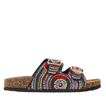 EXE' - Sandal with multicolored beads